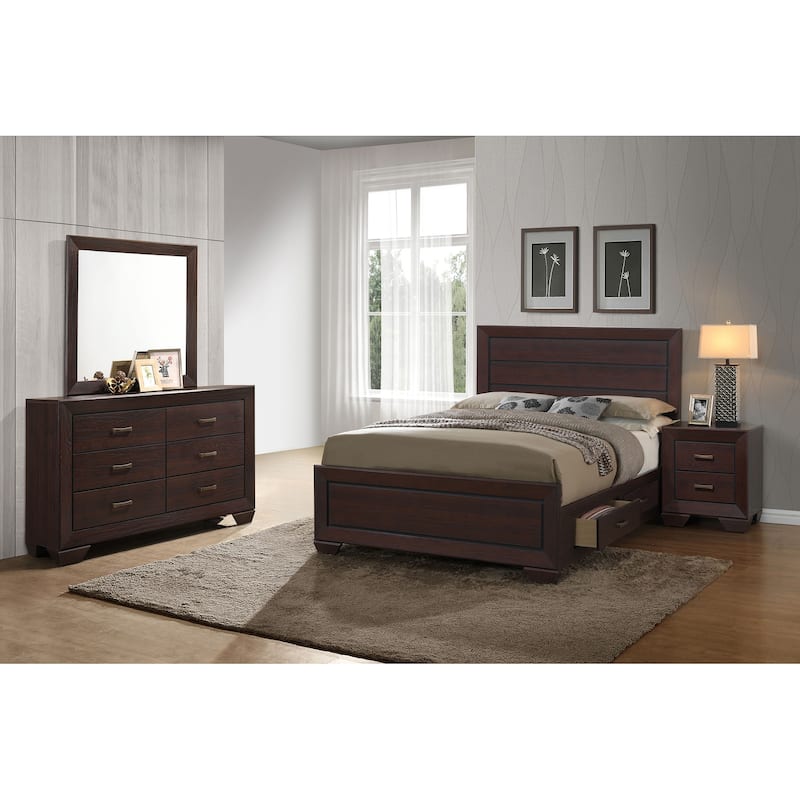 Kauffman 4-piece Storage Platform Bedroom Set - Dark Cocoa - California King