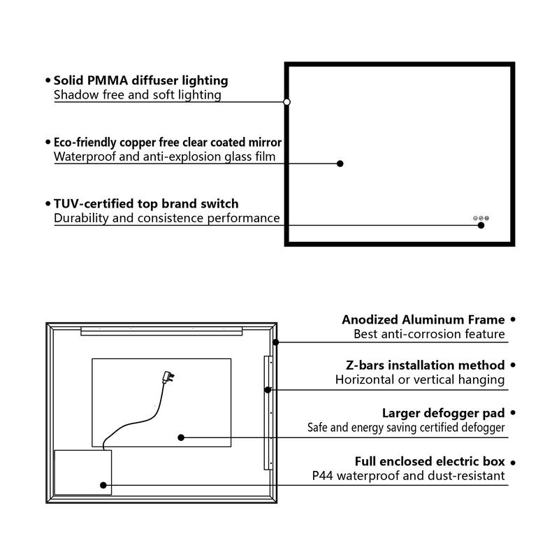 Modern Wall Mounted LED Bathroom mirror
