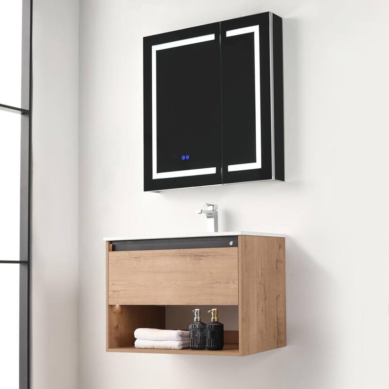 Blossom Bergen Wall Mounted Floating Bathroom Vanity with Sink