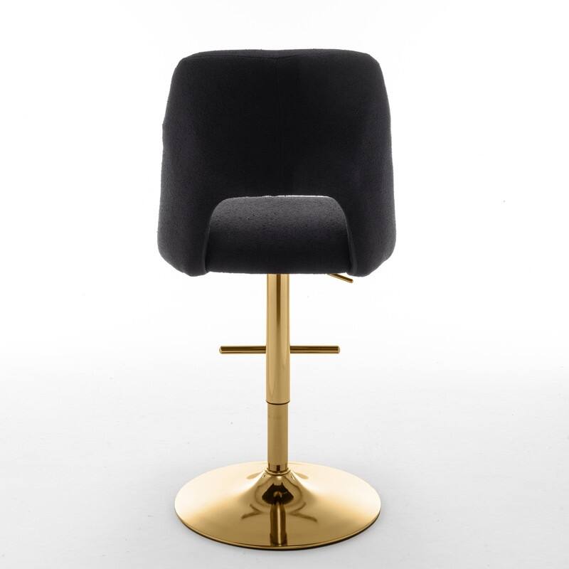 Best Quality Furniture Adjustable Textured Fabric Barstools with Chrome Finish Base (Set of 2)