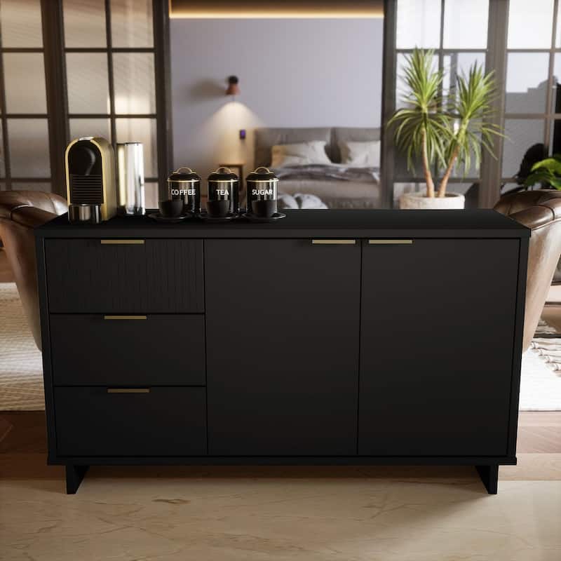 Manhattan Comfort Granville 55.07" 3 Drawer Modern Sideboard