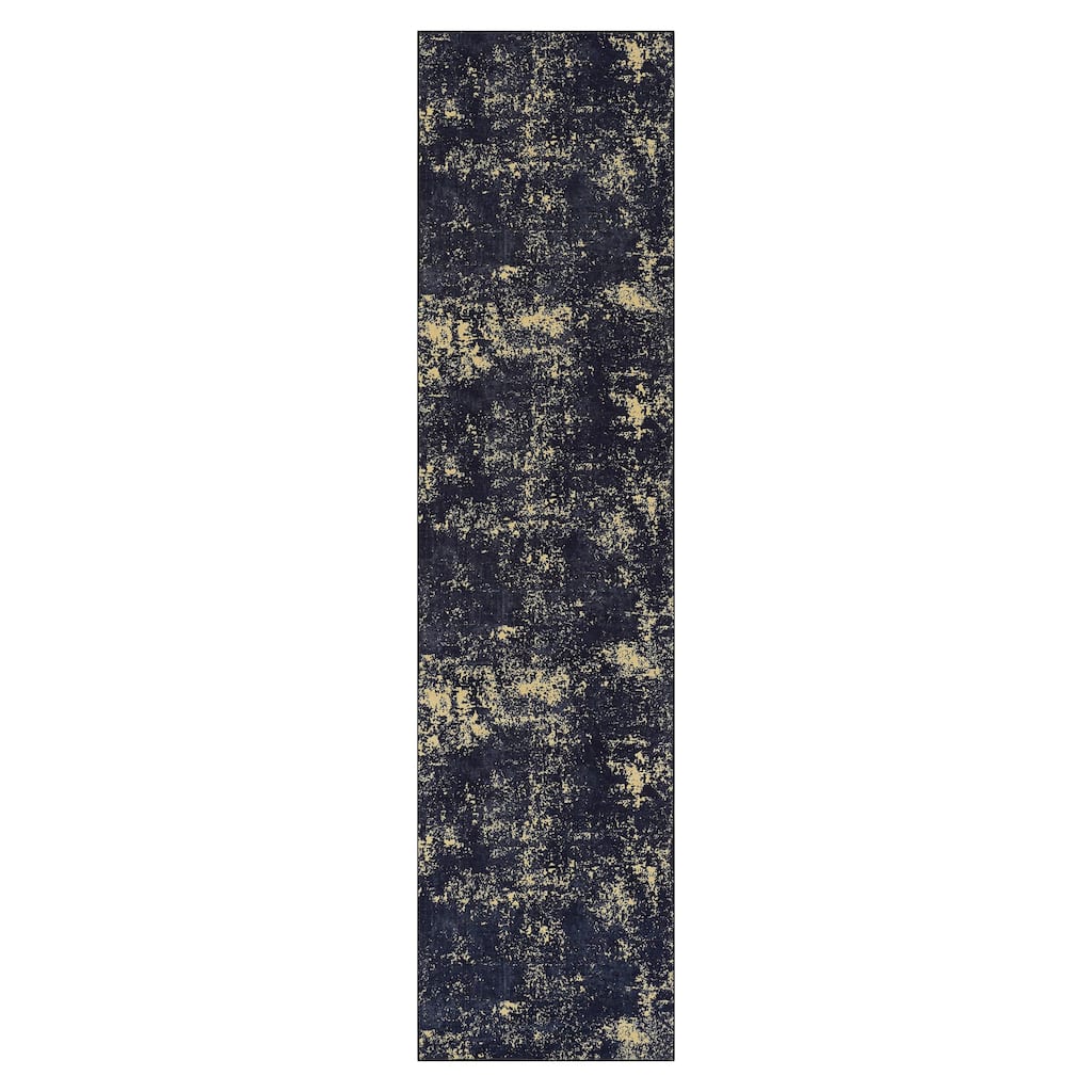 LOOM & LUXE Black/Gold 2'6''x10' Runner Area Rugs - 120" D x 96" W x 0.14" H