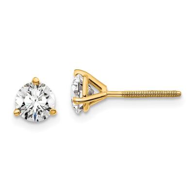 14k Yellow Gold Lab Grown Diamond Stud Earrings (1.00 cttw, Clarity- VS-SI, Color-D-E)
