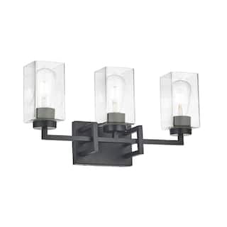 3 Light Matte Black Vanity Light