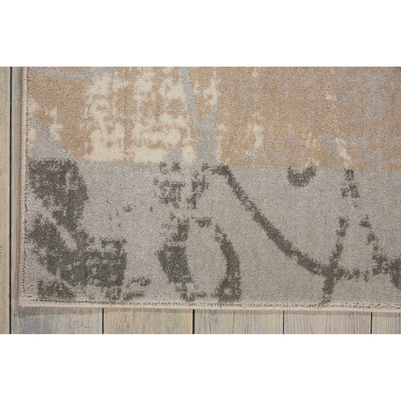 Cibe Power Loomed Floral Non Skid Stain Resistant Area Rug By HomeRoots - 87' X '63' X '0.5