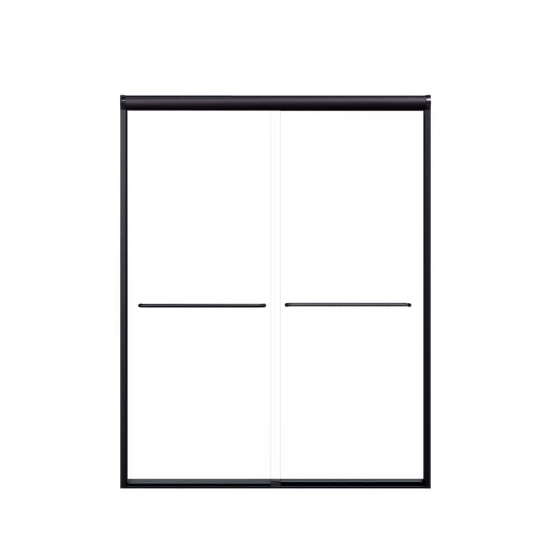 Semi-Frameless Double Tempered Glass Sliding Shower Door,1/4" Thick