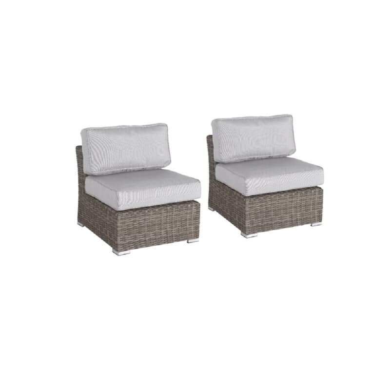 Swivel Rocker Grey 7 Piece Sectional Seating Group With Cushion