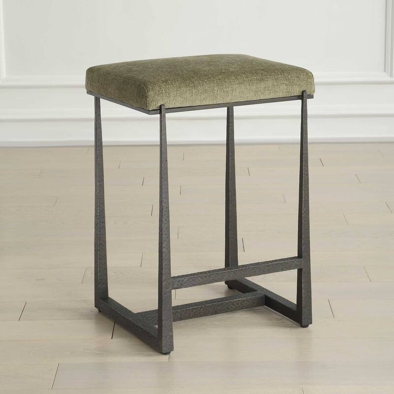 Uttermost Midas Bronze Counter Stool - 18.5"W x 15.5"D x 26"H