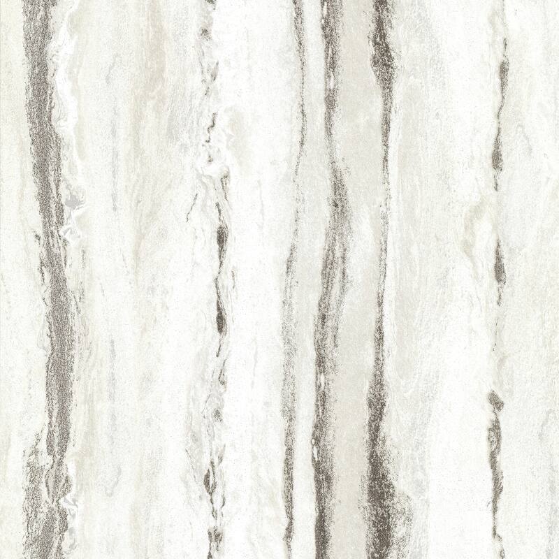 Stone Eisenhower Delesse Platinum Marbled 33 feet long X 20.9 inch wide Wallpaper Roll - Platinum