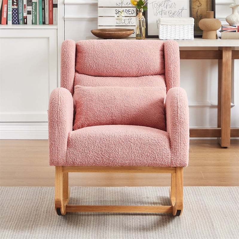Modern Accent High Backrest Living Room Lounge Arm Rocking Chair