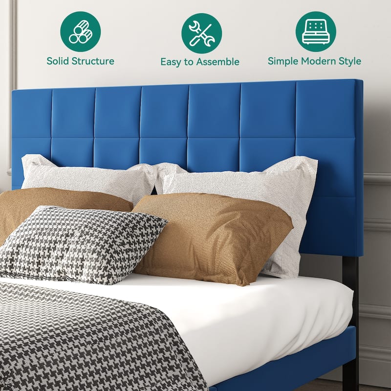 Velvet Upholstered Platform Bed Frame
