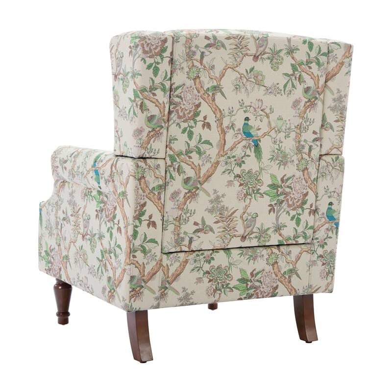 Patterned Upholstered Accent Chair for Living Room