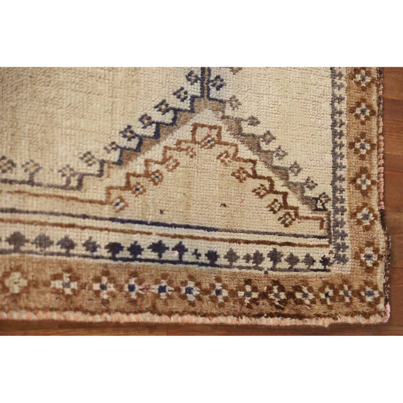 Geometric Gabbeh Persian Vintage Area Rug Hand-knotted Wool Carpet - 3'2"x 5'11"