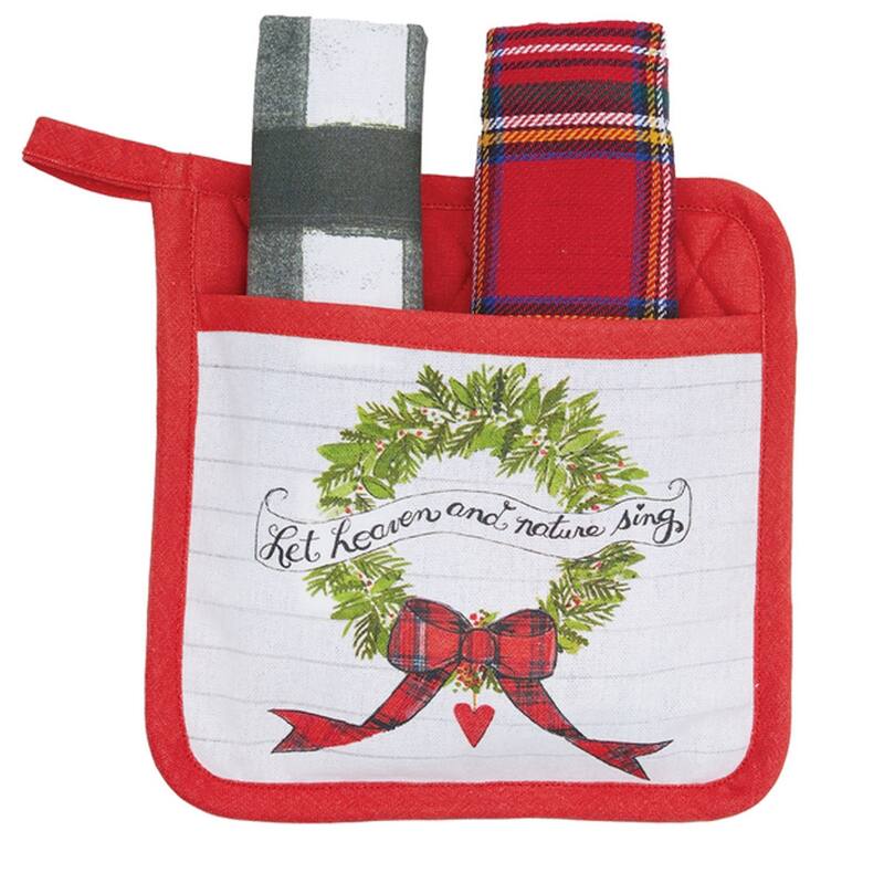 Christmas Heaven Wreath Potholder Set of 4 - 15" x 25" x 2.5"