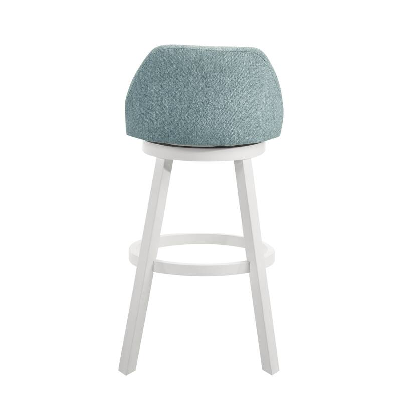 Erika Upholstered Swivel Bar Stool, Counter Height Barstool with Fabric Seat