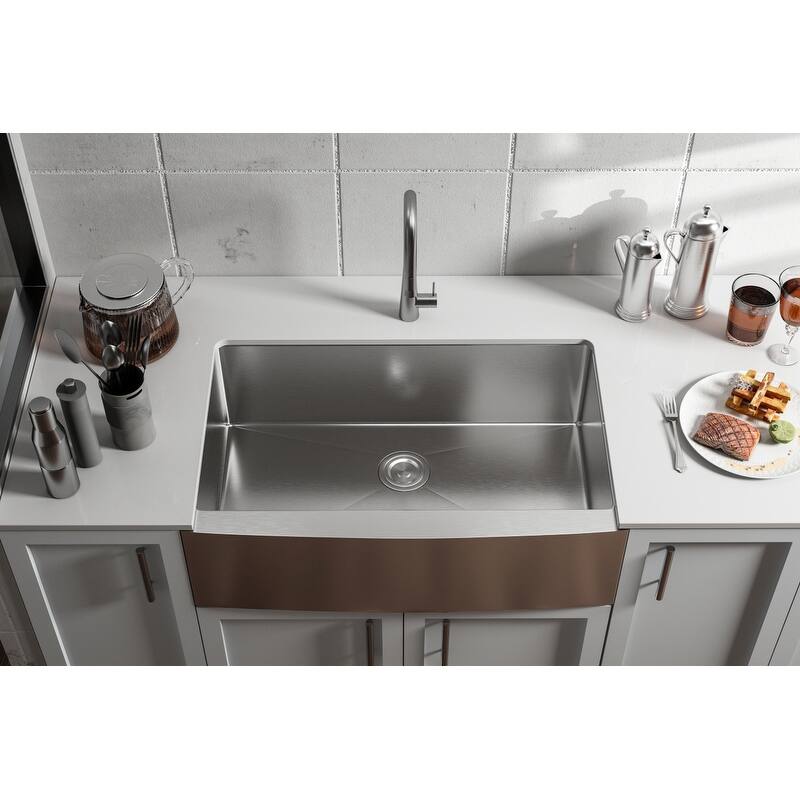 Indigo Home Stainless Steel farmhouse kitchen sink L27" x W22"