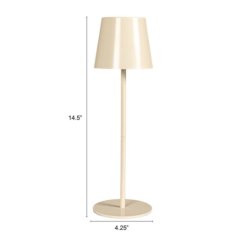 Metal LED Rechargeable Table Lamp with Touch Sensor, White - 4.3"L x 4.3"W x 14.5"H
