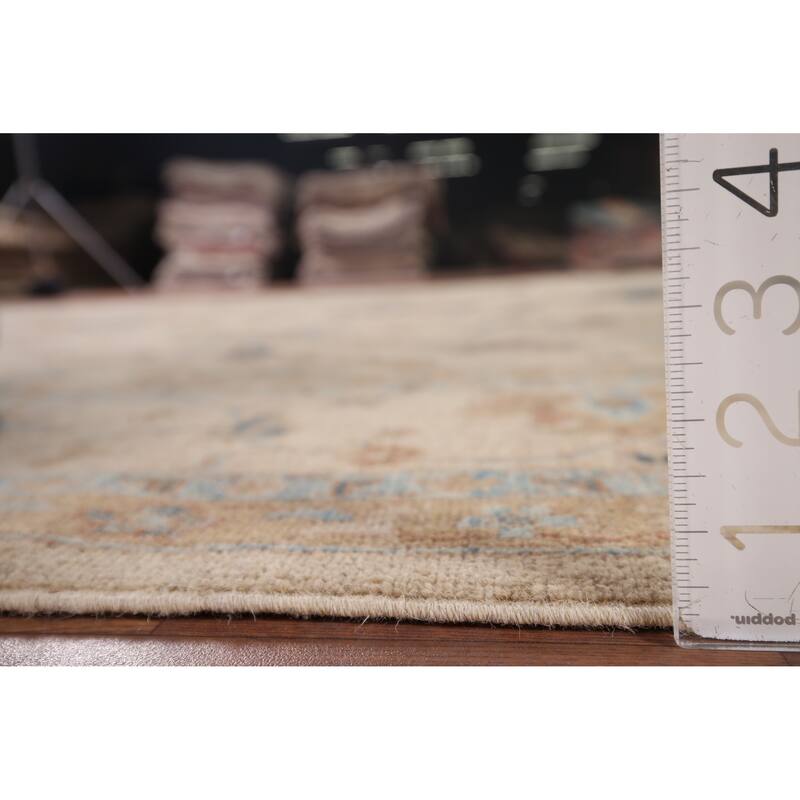 Hand Knotted Oriental 100% Wool Carpet Transitional All-Over Beige & Ivories Oushak Area Rug - 10' 0'' X 8' 0''
