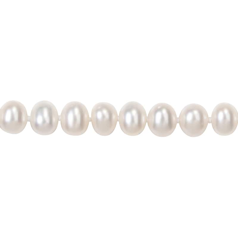 Miadora Sterling Silver White Cultured Freshwater Pearl Necklace (6.5-7 mm)