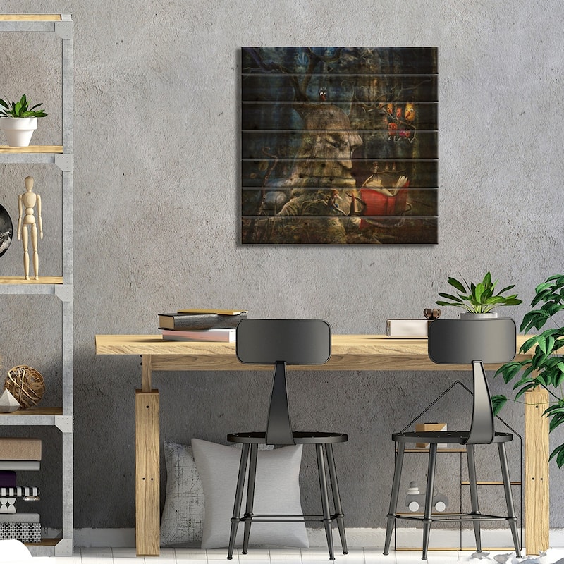 The Storyteller Print On Wood by Matylda Konecka - Multi-Color