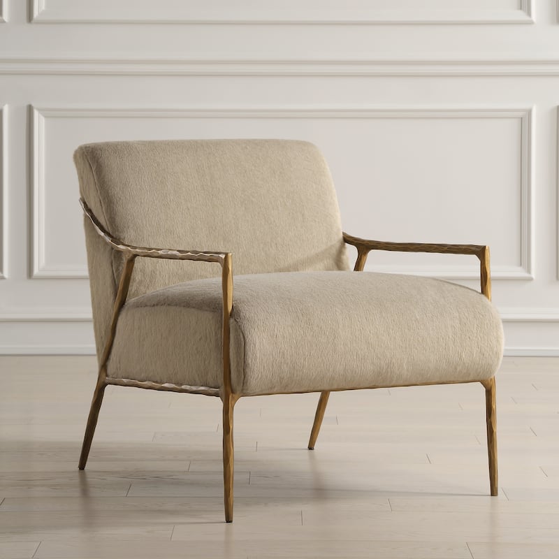 Uttermost Kashmir Aged Gold Accent Chair - 32" H x 26.5" W x 29" D