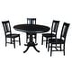 preview thumbnail 8 of 16, 36" Round Extension Dining Table With 4 San Remo Chairs