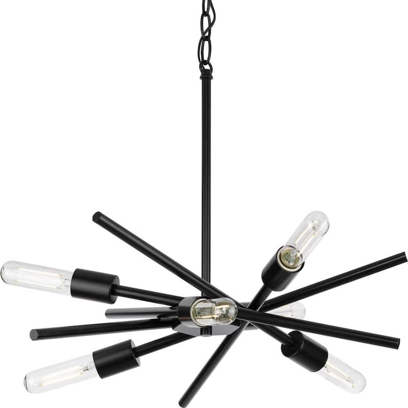 Progress Lighting Astra 6 Light 23" Wide Sputnik Chandelier - Matte Black