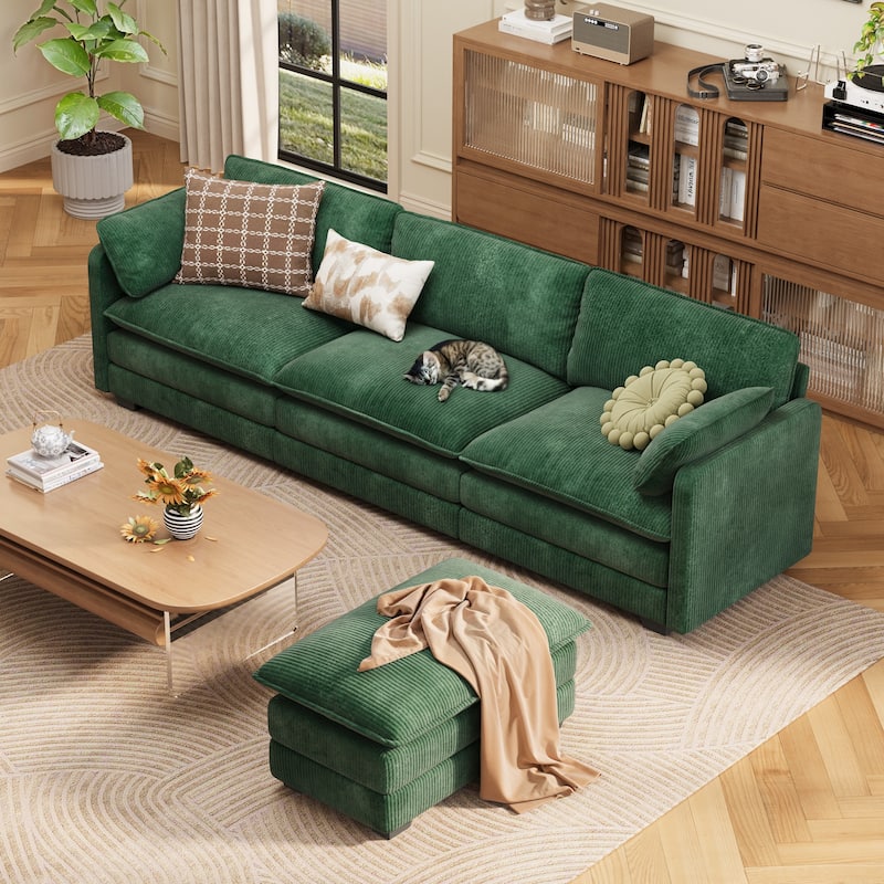 110" Cloud Sectional Couch with L-Shape Chaise, Modern Modular Sofa with Soft Seat
