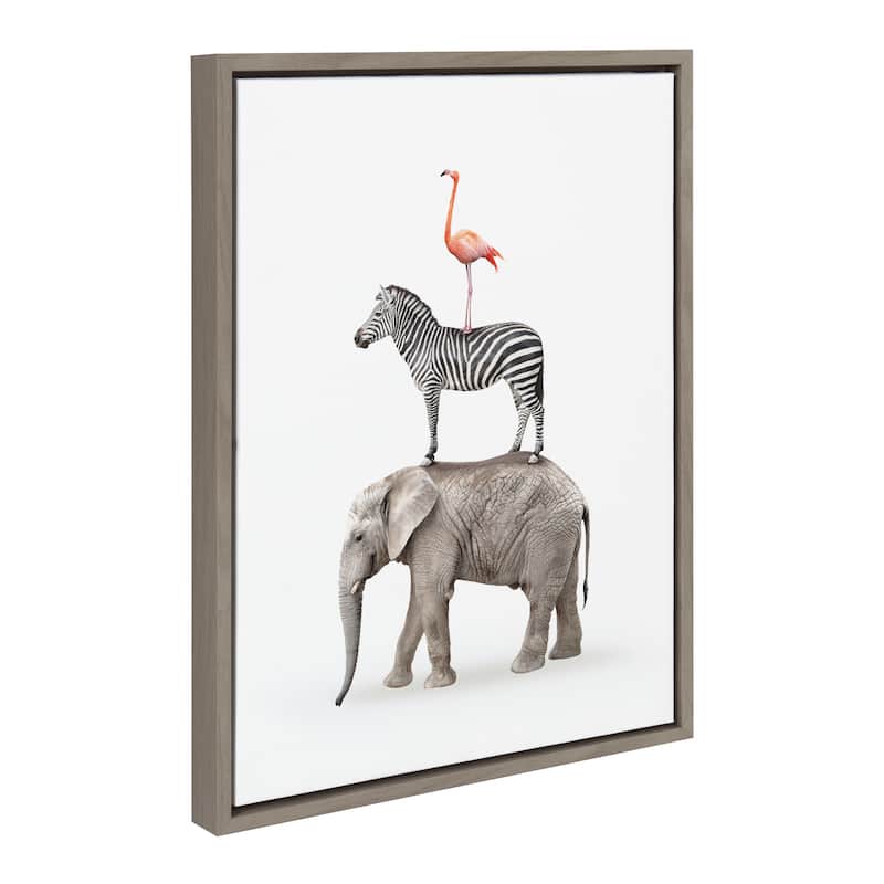 Kate and Laurel Sylvie Safari Framed Canvas Art Set by Amy Peterson