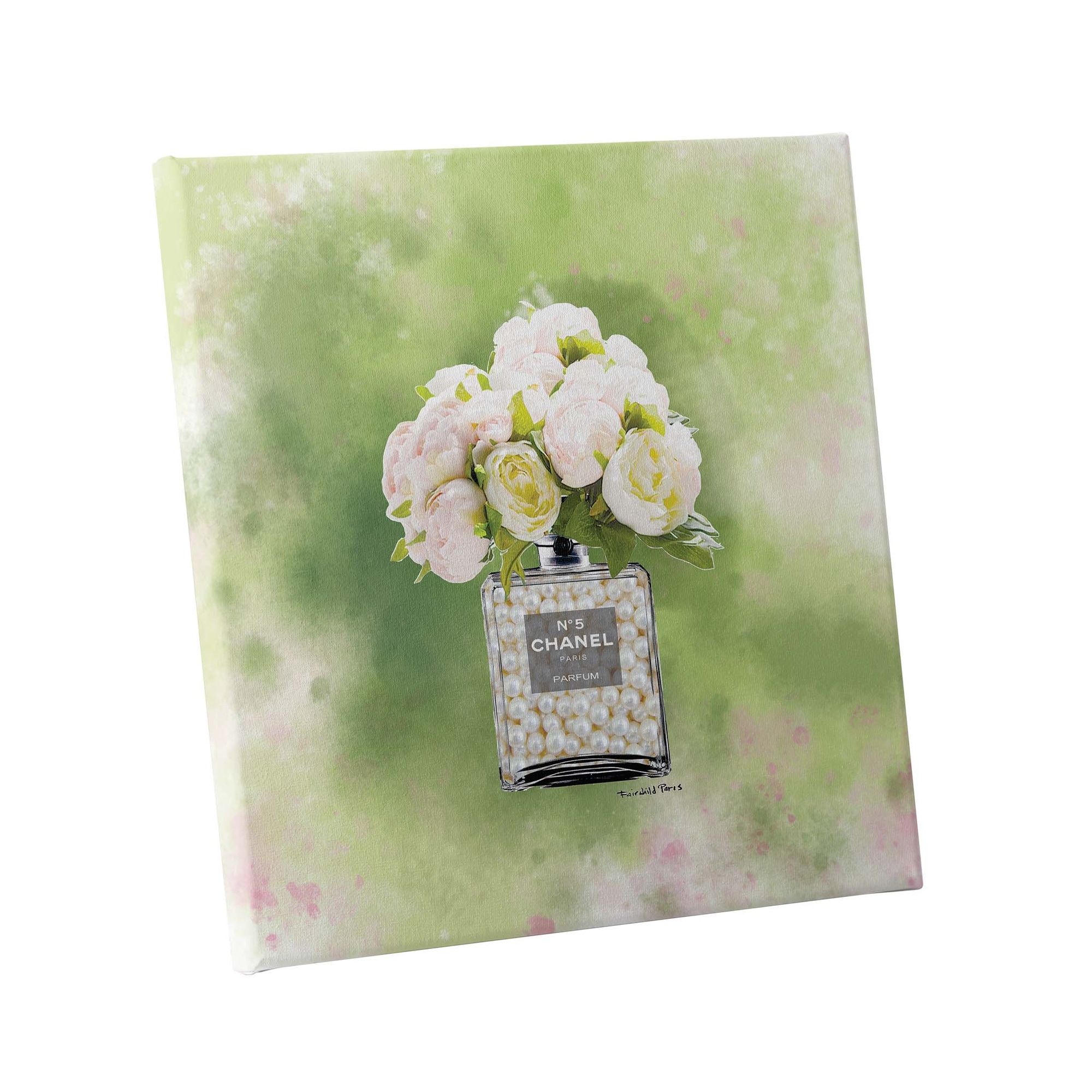 Fairchild Paris - Chanel Pearls Bottle Floral Green - Canvas Wall Art 30 x  30 - On Sale - Bed Bath & Beyond - 32627852