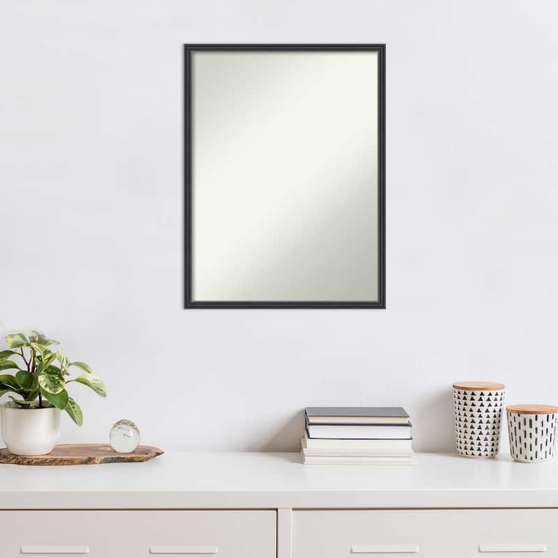 Stylish Black Narrow Non-Beveled Wood Framed Wall Mirror - Stylish Black Narrow