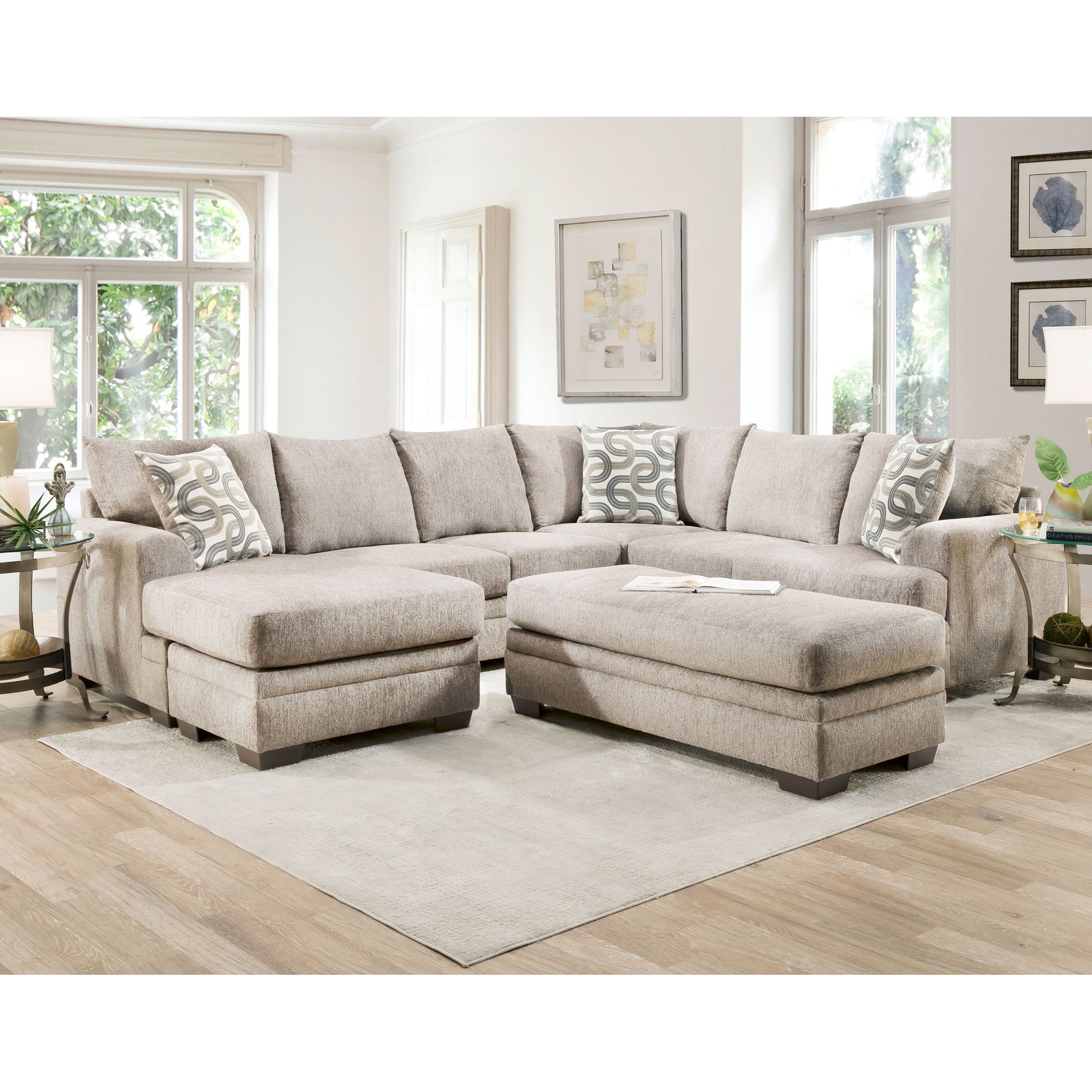 Ouray Chaise Sectional with Ottoman, Left Arm Facing Bed Bath