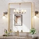 preview thumbnail 27 of 141, Apmir Metal Frame Tempered Glass Bathroom Vanity Mirror for Wall, Cloakroom, Bedroom 36" x 30" - Gold