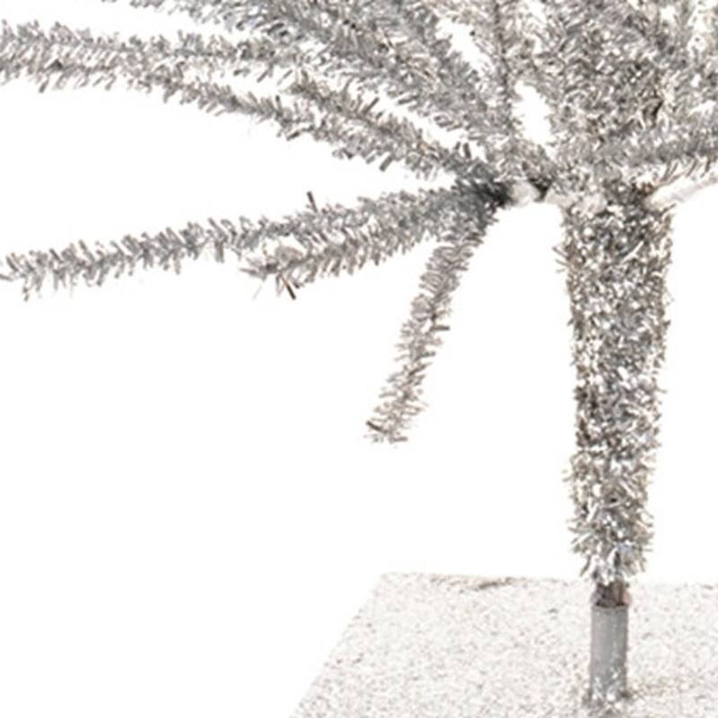 HomeRoots 4' Silver Tinsel Sparse Pine Christmas Tree - 21.50 in. x 48.00 in. x 21.50 in.