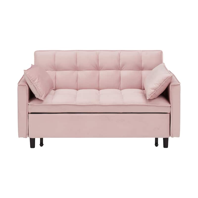 55" 3-in-1 Double Pull-Out Sofa Bed for Living Room