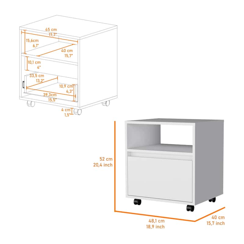 Contemporary Nightstand with Spacious Drawer and Open Top Shelf