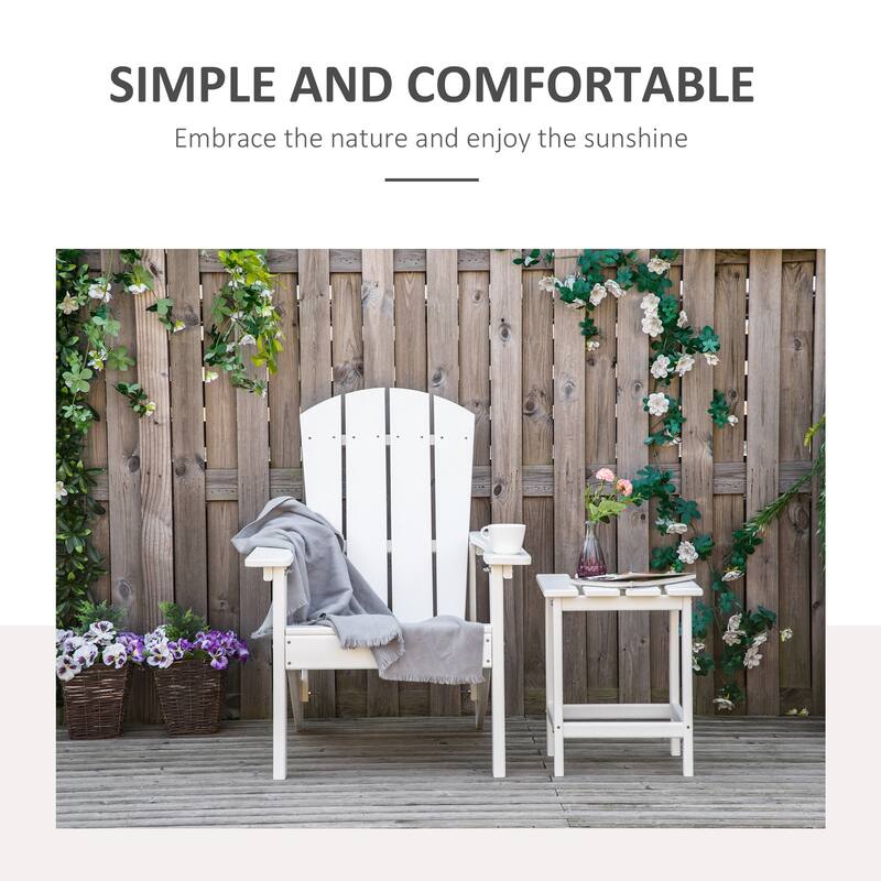 Outsunny Plastic Adirondack Chair, HDPE Fire Pit Chair with High Back for Backyard, Garden
