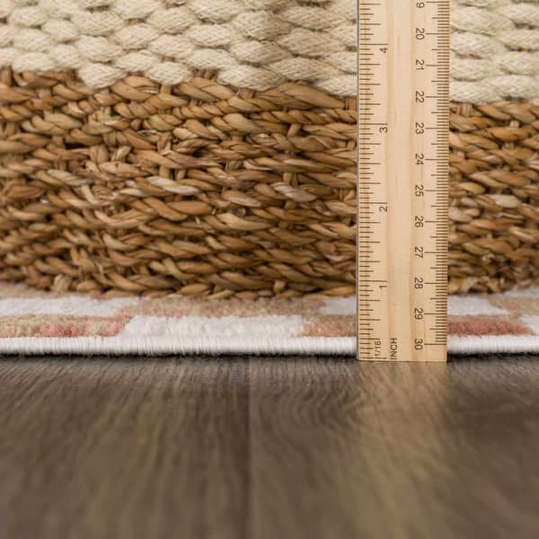 Pertek Rugs Hauteloom Pertek Checkered Square Tile Distressed Area Rug - Bed Bath ...