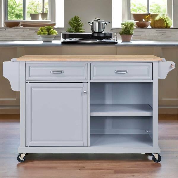 Natural Wood Top Kitchen Island with Storage Bed Bath & Beyond 38319408