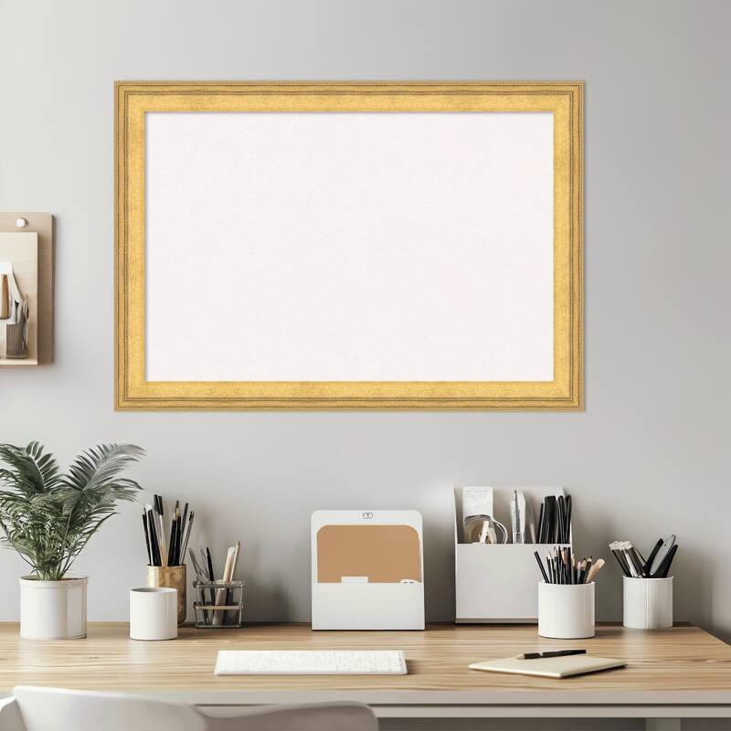 Owen Gold Wood Framed Cork Board - Bulletin Board, Organization Board, Pin Board