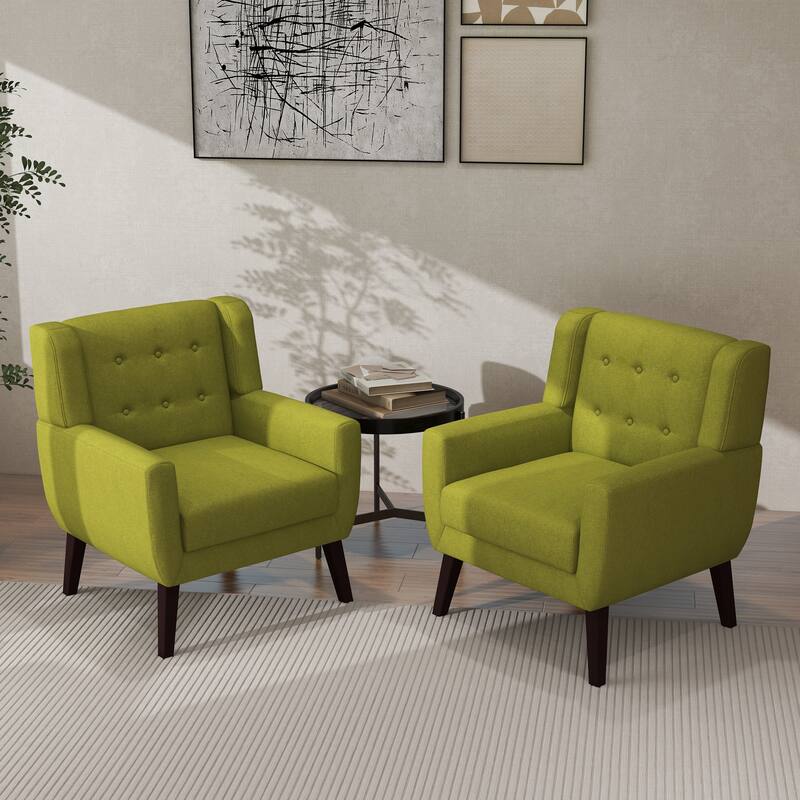 Cotton/ Linen Look Fabric Modern Accent Chair Armchair