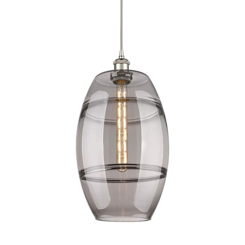 Innovations Lighting 516-1P-19-10 Vaz Pendant Vaz 10" Wide Mini - Polished Nickel / Light Smoke