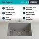 preview thumbnail 5 of 5, 23 Inch Lexicon Platinum Quartz Composite Drop-in Undermount Single Bowl Galaxy Concrete Kitchen Sink LP-2318-C-SO