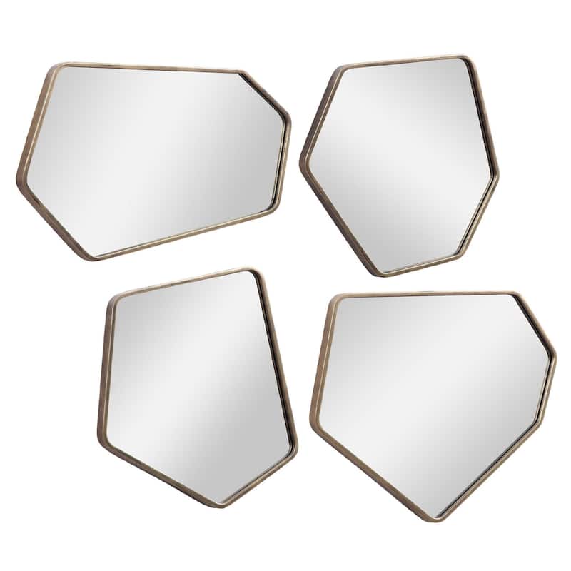 Scandinavian Style Wall Mirrors - 20" - Gold - Set of 4