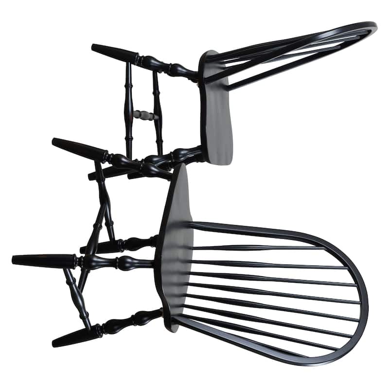 Wooden Side Chairs - 41" - Black - Set of 2