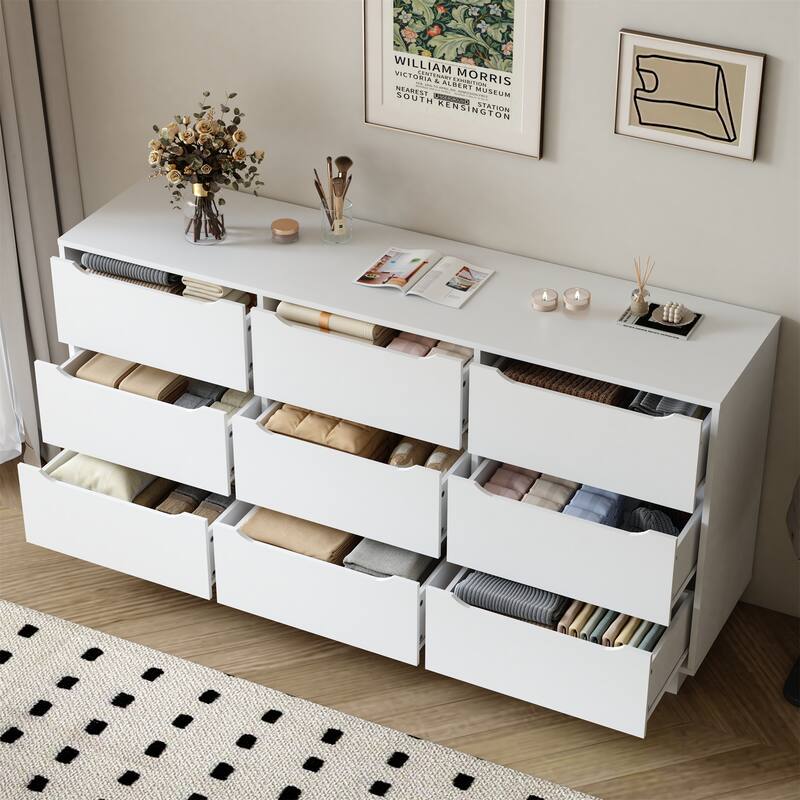 Large Modern Floor Dresser of Drawers in White
