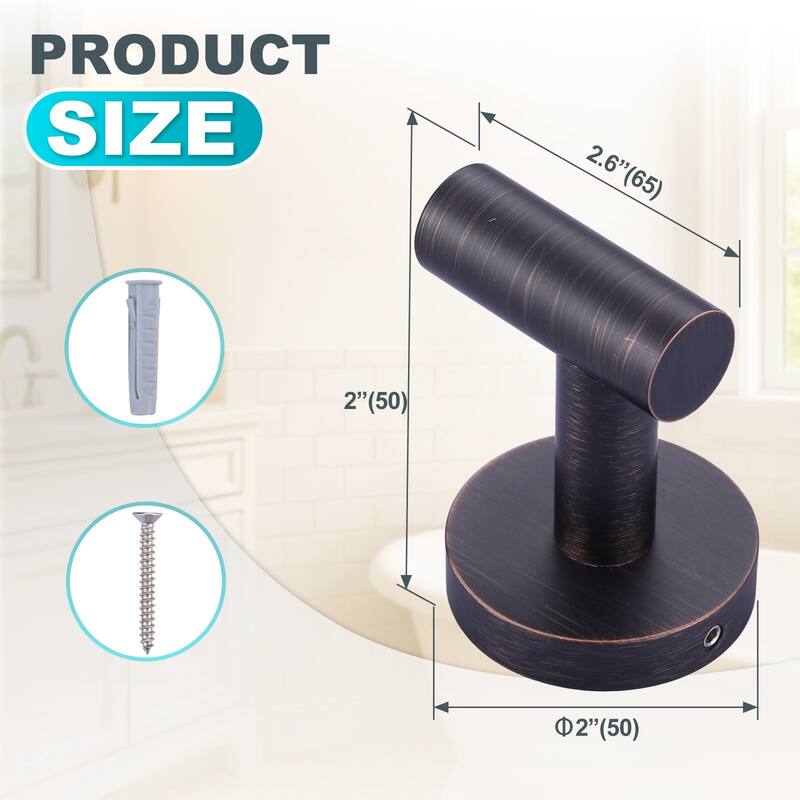 WOWOW Stainless Steel J-Hook Robe/Towel Hook 6-Pack