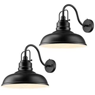 18 Inch Gooseneck Wall Light, Dusk to Dawn Barn Light