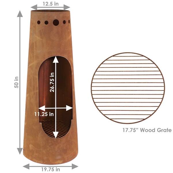 Sunnydaze Santa Fe Steel Wood-Burning Chiminea with Rustic Finish - 50-Inch Sunnydaze Santa Fe Steel Wood-Burning Chiminea with Rustic Finish - 50-Inch