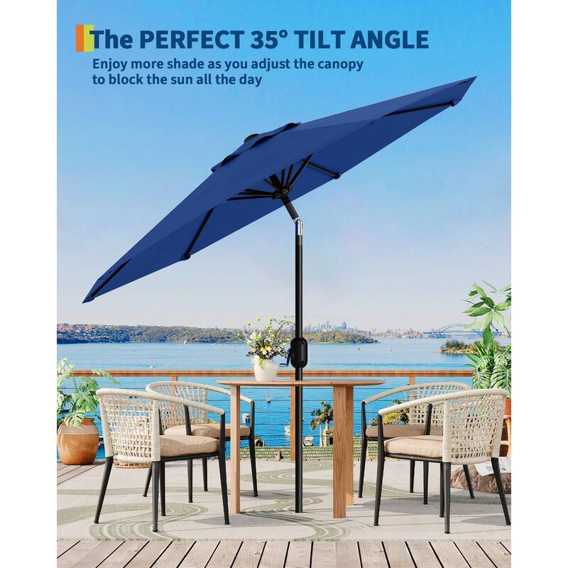 Coromose 9FT Outdoor Patio Umbrella, 8 Sturdy Ribs, for Garden, Poolside, Deck